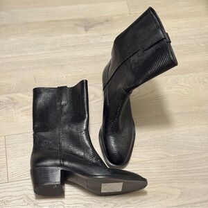 Loeffler randall Black lizard leather western boots size 7